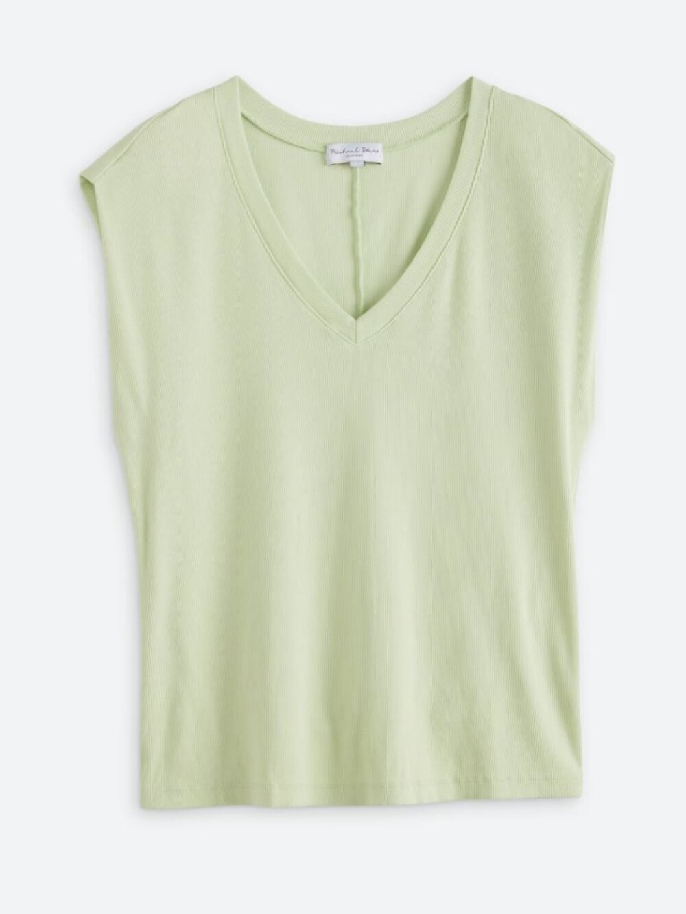 Michael Stars Tati V-Neck Top Light Green M